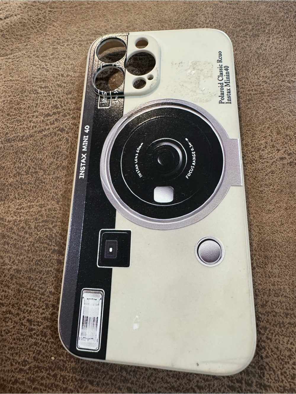 Instax Cream and Black Retro Camera Phone Case